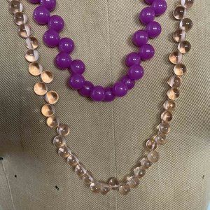 🍀 $10 3/$25 J.Crew crewcuts purple bead ribbon necklace